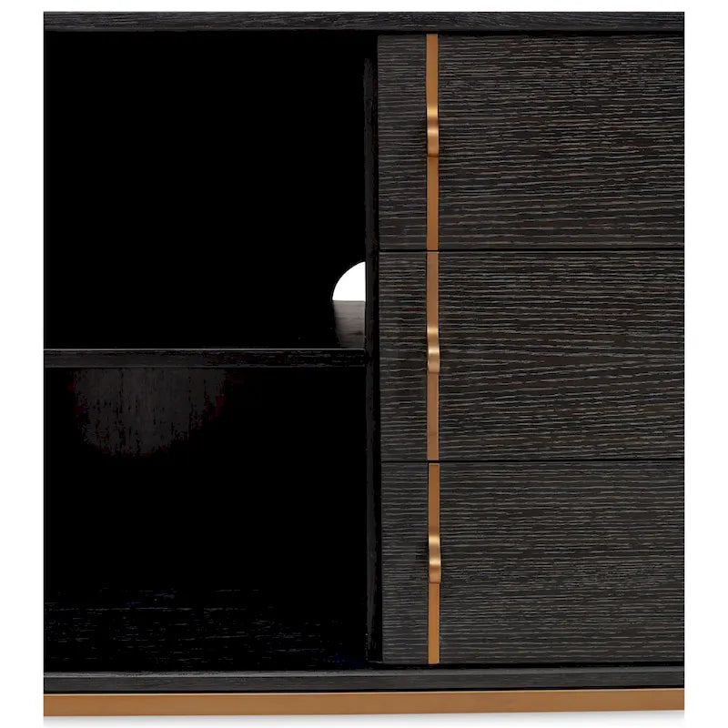 Modern Oak Veneer Buffet with Soft-Close Doors, 3 Drawers & Adjustable Shelves