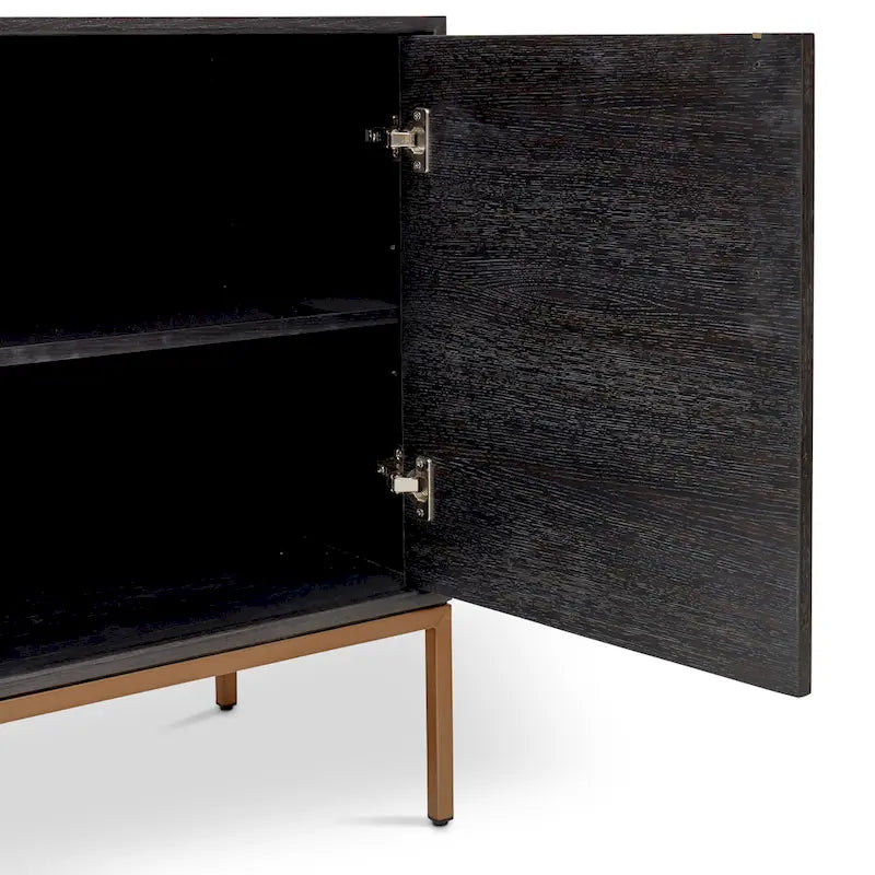 Modern Oak Veneer Buffet with Soft-Close Doors, 3 Drawers & Adjustable Shelves