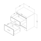 Country Cottage 2-Drawer Nightstand with Metal Drawer Slides