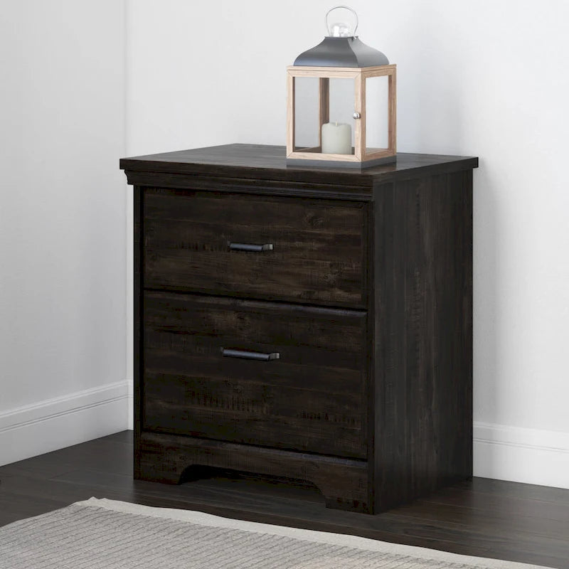 Country Cottage 2-Drawer Nightstand with Metal Drawer Slides