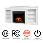 93" Grand Media Electric Fireplace TV Stand in White