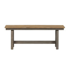 Gray and Sandstone Backless Dining Bench with Butterfly Leaf, Rubberwood