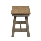 Gray and Sandstone Backless Dining Bench with Butterfly Leaf, Rubberwood