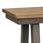 Gray and Sandstone Backless Dining Bench with Butterfly Leaf, Rubberwood