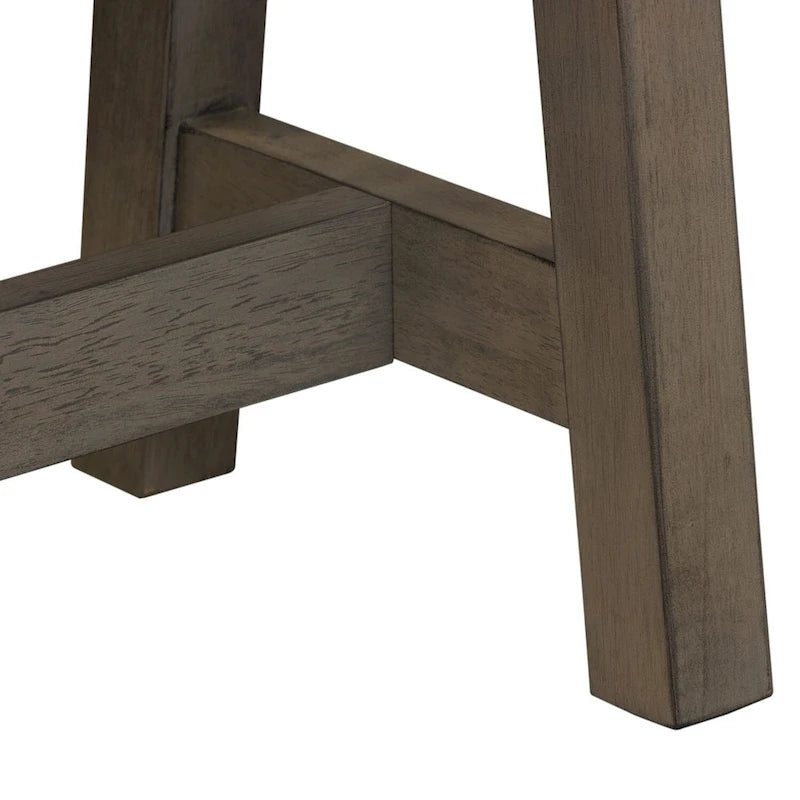 Gray and Sandstone Backless Dining Bench with Butterfly Leaf, Rubberwood