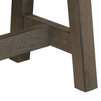 Gray and Sandstone Backless Dining Bench with Butterfly Leaf, Rubberwood