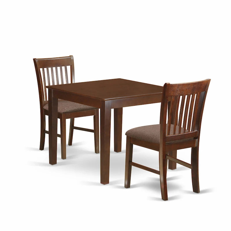 Square Kitchen Dining Table Set with Dining Chairs, Mahogany