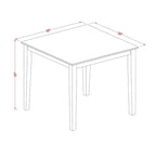 Square Kitchen Dining Table Set with Dining Chairs, Mahogany