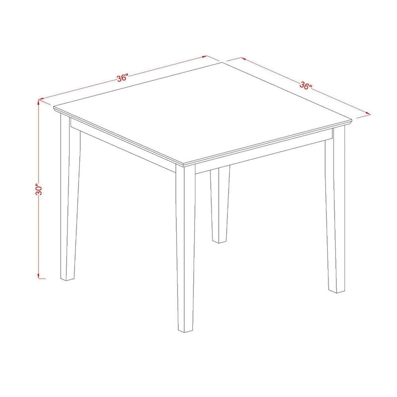 Square Kitchen Dining Table Set with Dining Chairs, Mahogany