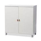 Contemporary White Wood Storage Sideboard Cabinet
