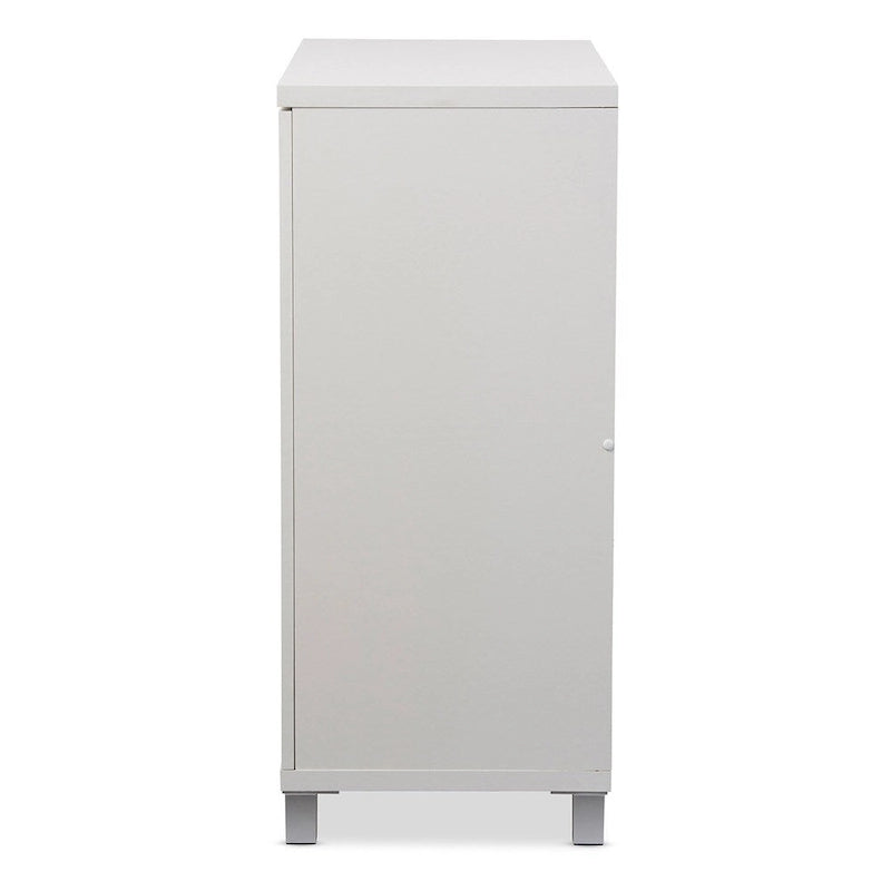 Mobile credenza contenitore in legno bianco contemporaneo