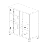 Contemporary White Wood Storage Sideboard Cabinet