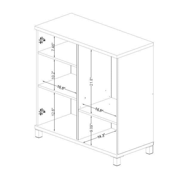 Mobile credenza contenitore in legno bianco contemporaneo