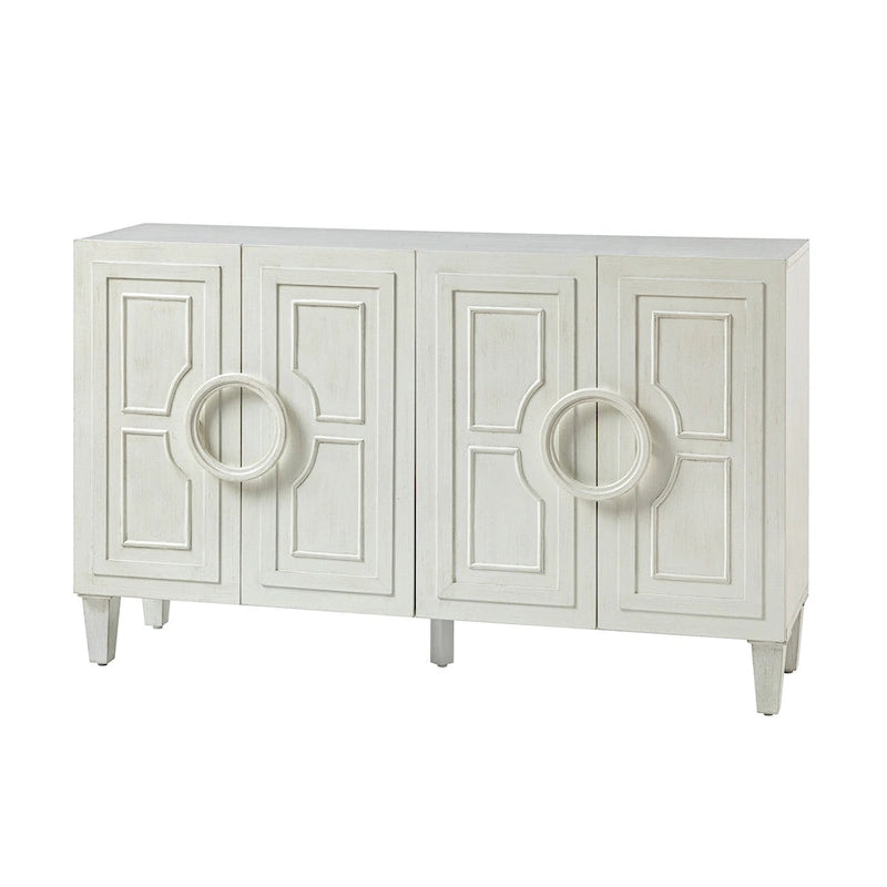 Credenza/mobile buffet contemporaneo da 58" con maniglie tonde in legno massiccio