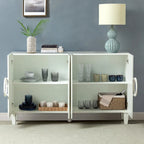 58" Contemporary Sideboard Buffet with Round Solid Wood Door Handles