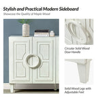 58" Contemporary Sideboard Buffet with Round Solid Wood Door Handles