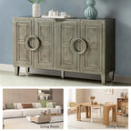 58" Contemporary Sideboard Buffet with Round Solid Wood Door Handles