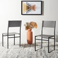 Modern Minimalist Dining Chair with Black Metal Base, Set of 2