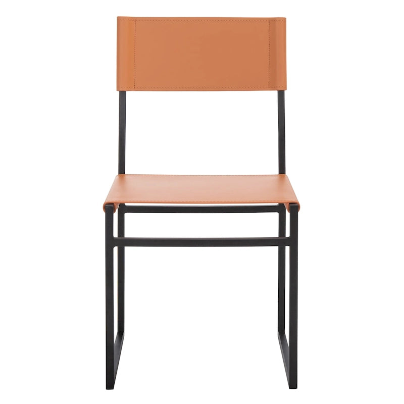 Modern Minimalist Dining Chair with Black Metal Base, Set of 2