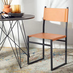 Modern Minimalist Dining Chair with Black Metal Base, Set of 2
