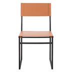 Modern Minimalist Dining Chair with Black Metal Base, Set of 2