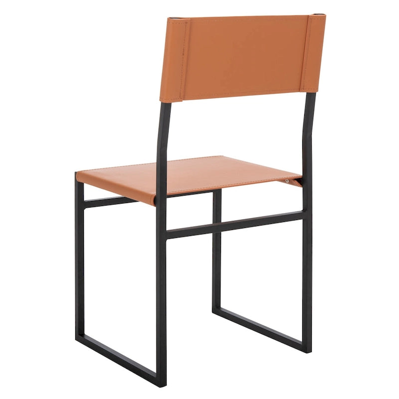 Modern Minimalist Dining Chair with Black Metal Base, Set of 2
