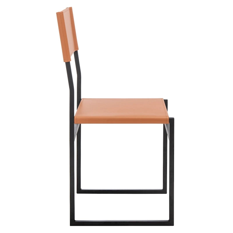 Modern Minimalist Dining Chair with Black Metal Base, Set of 2