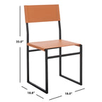 Modern Minimalist Dining Chair with Black Metal Base, Set of 2