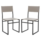 Modern Minimalist Dining Chair with Black Metal Base, Set of 2