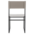 Modern Minimalist Dining Chair with Black Metal Base, Set of 2