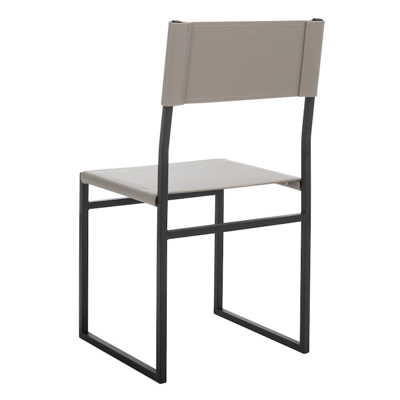 Modern Minimalist Dining Chair with Black Metal Base, Set of 2