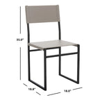 Modern Minimalist Dining Chair with Black Metal Base, Set of 2