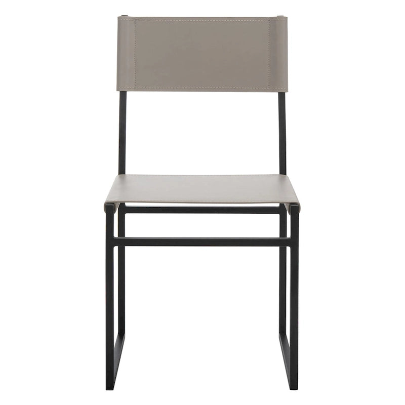 Modern Minimalist Dining Chair with Black Metal Base, Set of 2