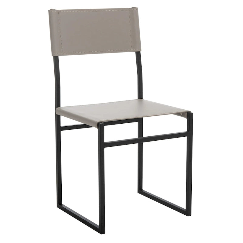 Modern Minimalist Dining Chair with Black Metal Base, Set of 2