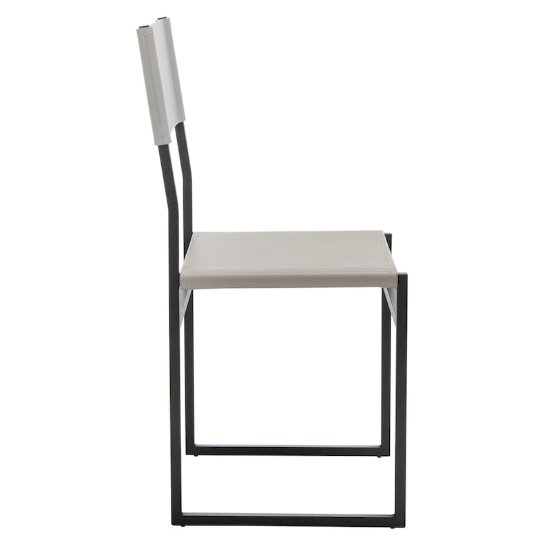 Modern Minimalist Dining Chair with Black Metal Base, Set of 2