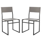Modern Minimalist Dining Chair with Black Metal Base, Set of 2