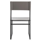 Modern Minimalist Dining Chair with Black Metal Base, Set of 2