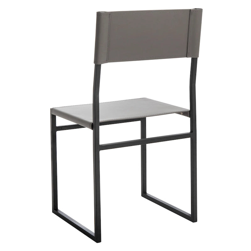 Modern Minimalist Dining Chair with Black Metal Base, Set of 2