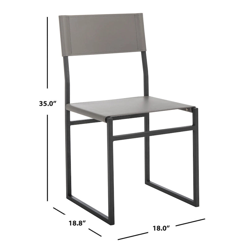 Modern Minimalist Dining Chair with Black Metal Base, Set of 2
