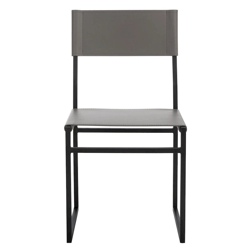 Modern Minimalist Dining Chair with Black Metal Base, Set of 2