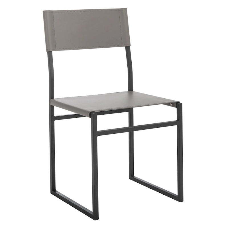 Modern Minimalist Dining Chair with Black Metal Base, Set of 2