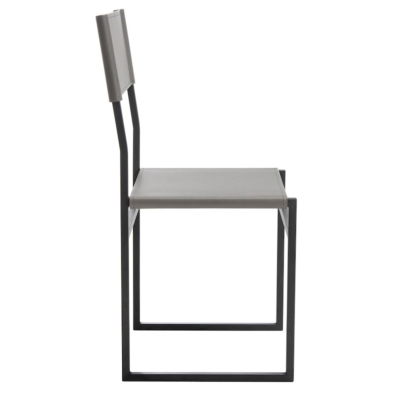 Modern Minimalist Dining Chair with Black Metal Base, Set of 2