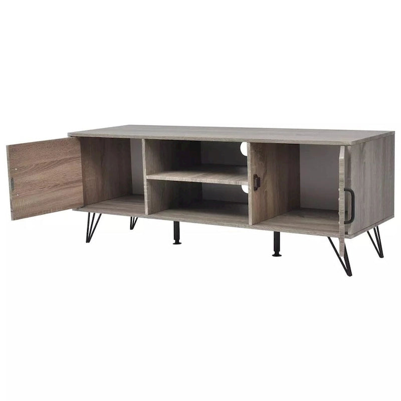 Modern Gray TV Stand with Storage, 47.2 x 15.7 x 17.7 Inch