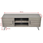 Modern Gray TV Stand with Storage, 47.2 x 15.7 x 17.7 Inch
