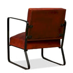 Genuine Leather Single Sofa Chair with Metal Frame | Living Room Accent