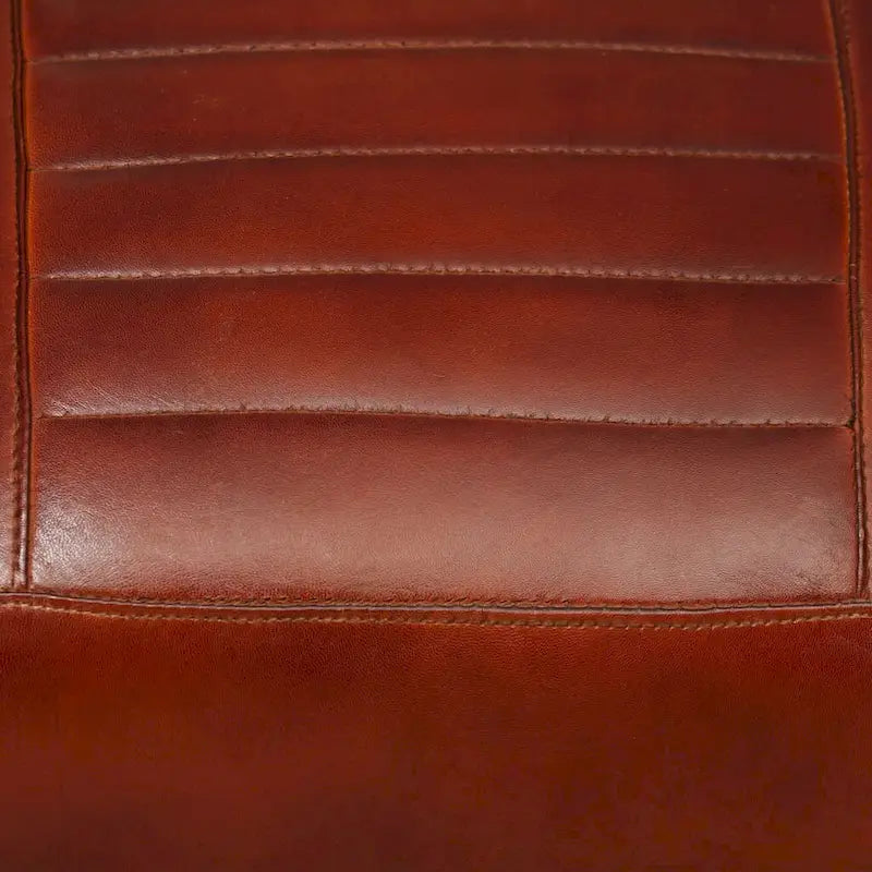 Genuine Leather Single Sofa Chair with Metal Frame | Living Room Accent