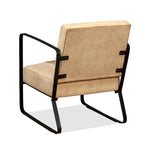 Genuine Leather Single Sofa Chair with Metal Frame | Living Room Accent