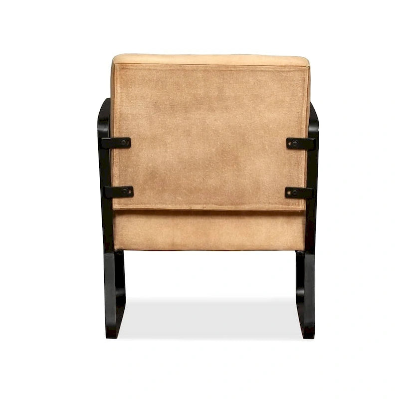 Genuine Leather Single Sofa Chair with Metal Frame | Living Room Accent