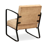 Genuine Leather Single Sofa Chair with Metal Frame | Living Room Accent