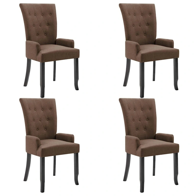 Dining Chairs with Armrests, Multicolor Fabric, Set of 1/2/4/6